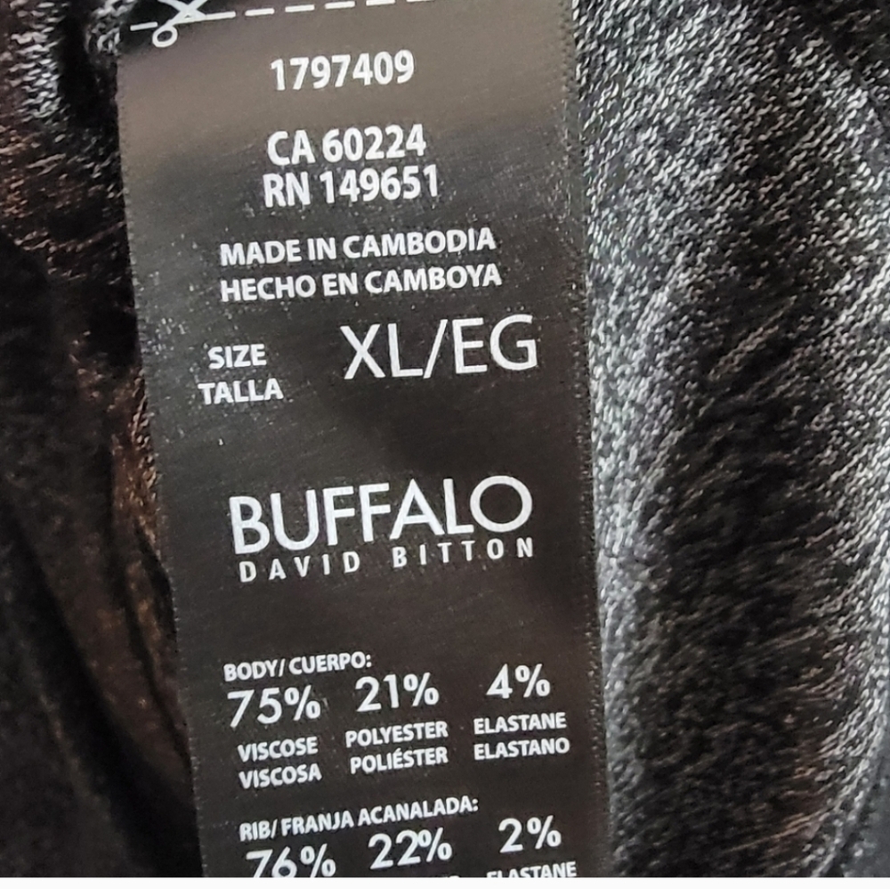 Buffalo David Bitton Dark Gray V-Neck Sweater - Picture 5 of 7